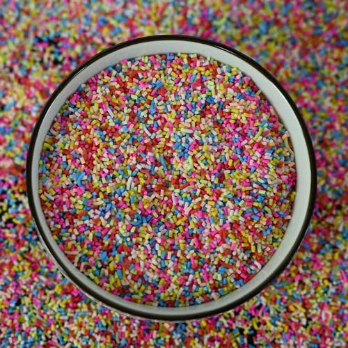LIKETURE Fake Sprinkles 110g Polymer Clay Sprinkles Fake Candy Sprinkles Faux Sprinkles for Resin Slime Craft Plastic Sprinkles for Nail Art Phone Case DIY Shaker Card Filler (Faux Sprinkles1-110G)