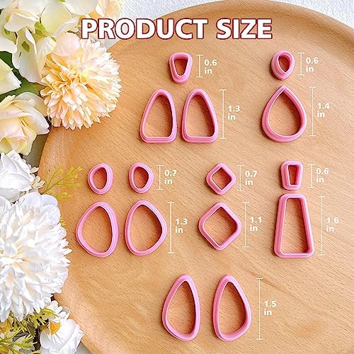 Keoker 15 Organic Shape Clay Cutters for Polymer Clay Jewelry, Polymer Clay Cutters for Clay Earrings Jewerlry Making (All)