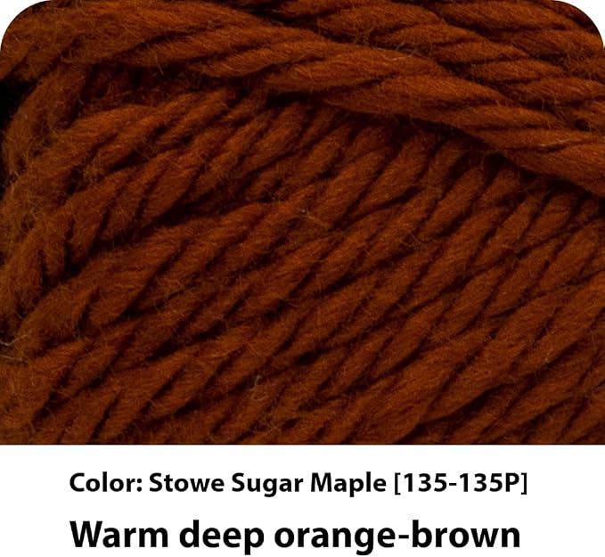Lion Brand Yarn Hometown Yarn, Super-Bulky Yarn for Knitting, Crocheting, and Crafting, 3 Pack, Stowe Sugar Maple | Super Bulky Acrylic Fiber for Warm Crochet Blankets, Knit Winter Hats, Chunky Cardigans, Soft Scarves, Weaving