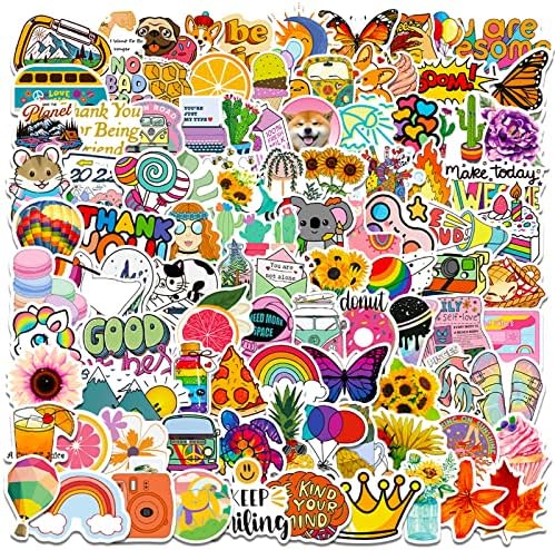 DothRayan Art Stickers for Kids Teens Adults, 100 Pcs Cute Aesthetic Vinyl Waterproof Stickers for Water Bottle, Laptop, Phone