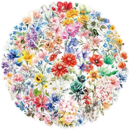 Transparent Flora Scrapbook Stickers Aesthetic Flowers Stickers(C50)