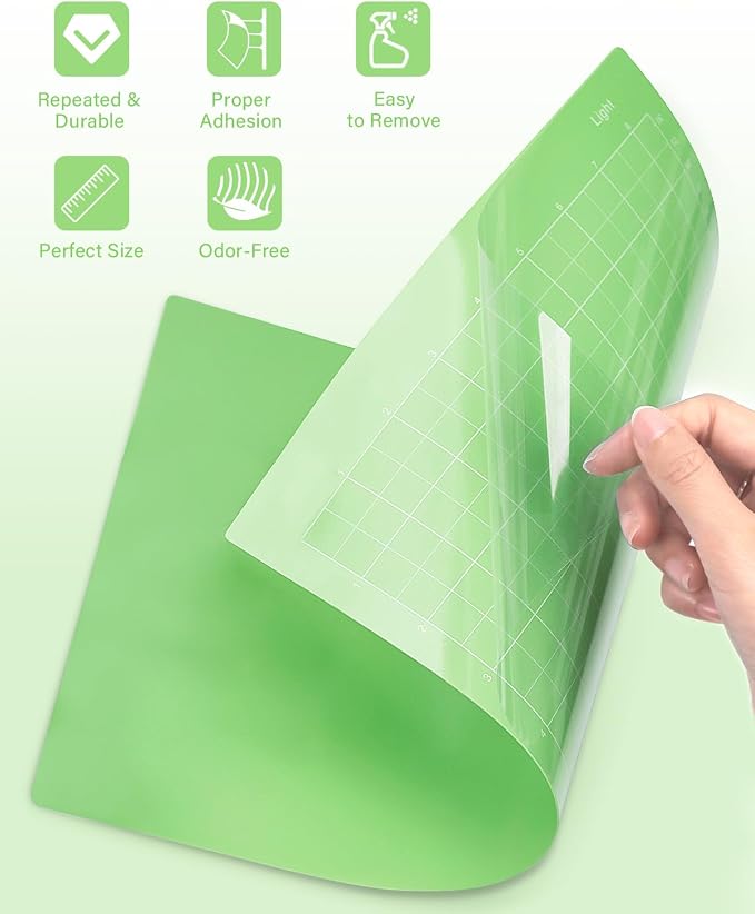 Gwybkq Cutting Mat, Compatible With Cricut Joy Xtra 12x8.5in 6 Pack Variety Adhesive (Standard & Light Grip) Reusable Craft Cutting Mats Sticky Accessories Replacement for Cutter
