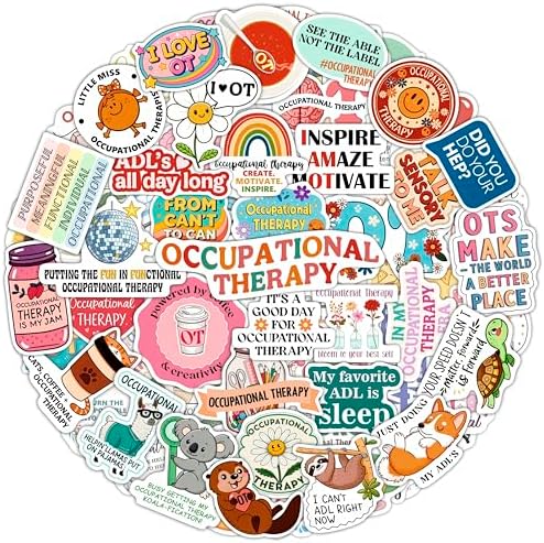 100Pcs Funny Occupational Therapy Stickers and Decals for Water Bottle, Laptop- Occupational Therapy Gifts, OT Day Party Decorations and Favors - Physical Therapist Stickers - Gift for Women & Men