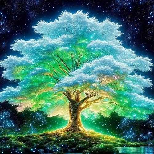 APTDYIGL 5D Tree of Life Full Drill Diamond Painting Kits for Adults Beginner,DIY Diamond Art Kits for Adults,Round Full Drill Diamond Dots with Gem Art Kits,Home Wall Decor 13.7X13.7inch
