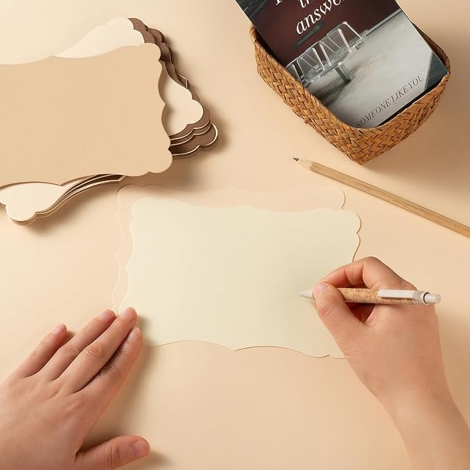 50 Pack Blank Kraft Greeting Cards, Brown, 5 Colors 5x7IN