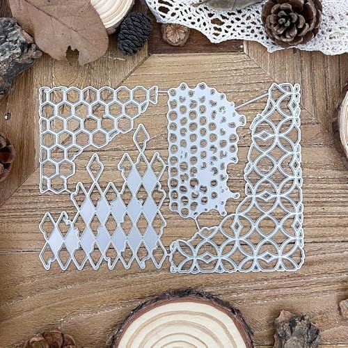 Lapoo Flowers Metal Cutting Die for Scrapbooking - Durable, Cut Stencils for DIY Scrapbook Photo Album Decorative Paper Card, Card Making Supplies, Embossing (Triangular Border 6.5 x 4.7 in)