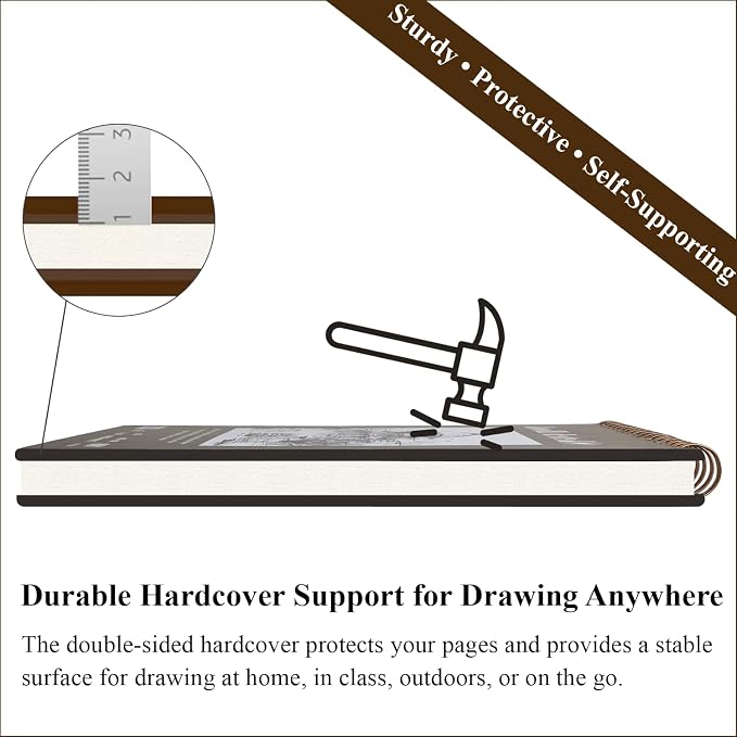 9" x 12" Sketch Book, Top Spiral Bound Sketch Pad, 2 Packs 100 Sheets Each (68lb/100gsm), Acid Free Art Sketchbook Artistic Drawing Painting Writing Paper for Kids Adults Beginners Artists