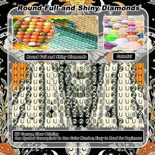 Mushroom Diamond Art Kits for Adults Moth Diamond Painting Kit Beginner