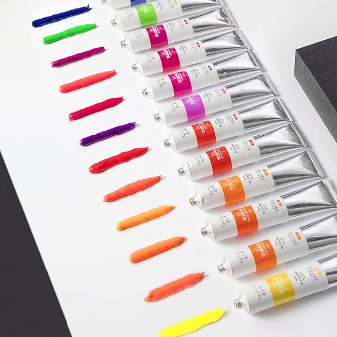 Paul Rubens Oil Paint, 12 Neon Colors, 50ml Large Tubes, Faster Drying Time | High Saturation, Art Supplies for Artists, Students, Beginners