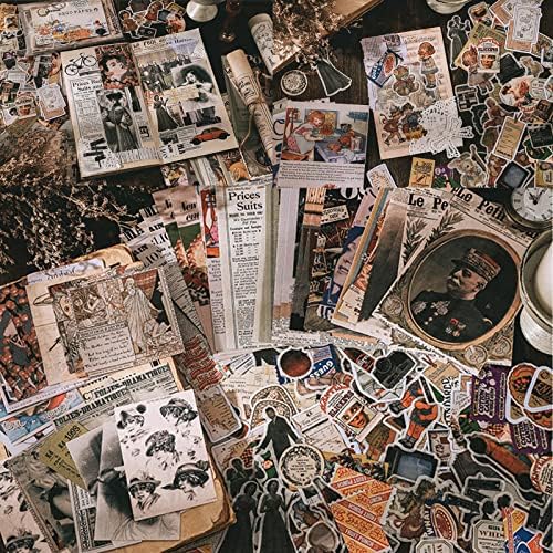 Esweny 200PCS Vintage Scrapbooking Supplies Kit for Journaling,Junk Journal Planners Aesthetic Cottagecore Room Decor Wall Art Collage Album (Retro Memory)