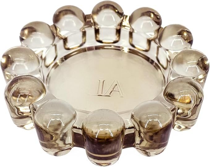 Alice Lane Home Collection Original Amber Glass Small Bubble Candle Dish | Votive and Candle Plate, Diffuser Base, Wax Catcher, Decorative Tray, Jewelry Catchall, Decorative Tabletop Accent