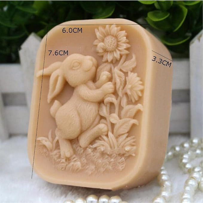 Silicone Soap Molds Kit l Soap Making Supplies l Moldes de Silicona para Resina l Candle Making Silicone Molds (Rabbit 11337)