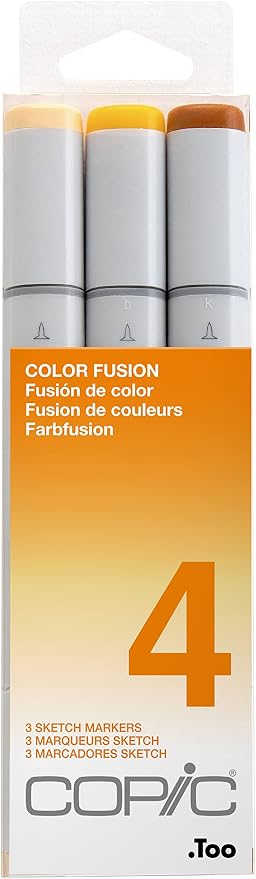 Copic Sketch Fusion #4 Orange 3-Color Refillable Dual-Tip Alcohol Markers