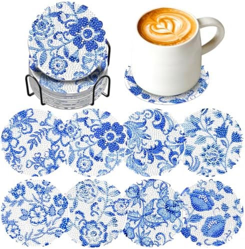 Diamond Art Coasters Kit with Holder, Diamond Painting Kits for Adults