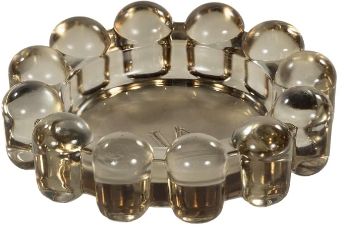 Alice Lane Home Collection Original Smoky Glass Large Bubble Candle Dish | Votive and Candle Plate, Pillar Holder, Diffuser Base, Wax Catcher, Decorative Tray, Jewelry Catchall, Tablescape Accent