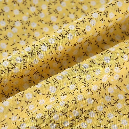 Cotton Fabric DIY Making Supplies Quilting Patchwork Fabric Fat Quarter Bundles DIY for Quilting Cotton Patchwork Cushions (Small Flower, 20" x 20")