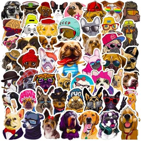 DothRayan Dog Stickers, 100 Pcs Fun Dog Waterproof Vinyl Stickers for Water Bottle, Laptop, Phone, Skateboard Stickers for Kids Teens Girls Adults