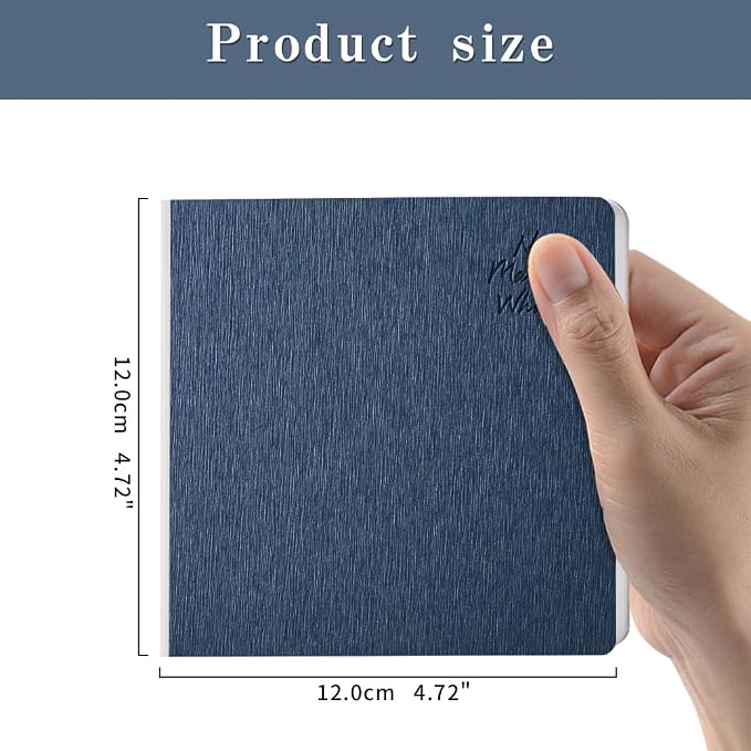 Deep Blue Hardcover Sketchbook Square Hardbound Sketch Journal 4.7 x 4.7 Inch 42 Sheets Art Book 250GSM Ultra Smooth Paper Ideal for Pencils,Water Color Pen,Marker Pen