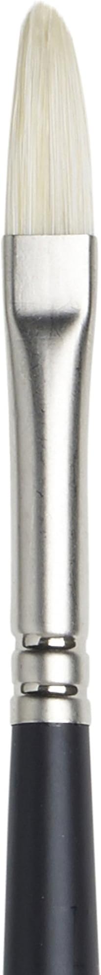 Winsor & Newton Artists' Oil Hog Paint Brush, Long Handle Size 3, Filbert | Handcrafted with interlocked Chungking bristles; Have spring, stiff, & flagged allowing large amounts of colour to be carried