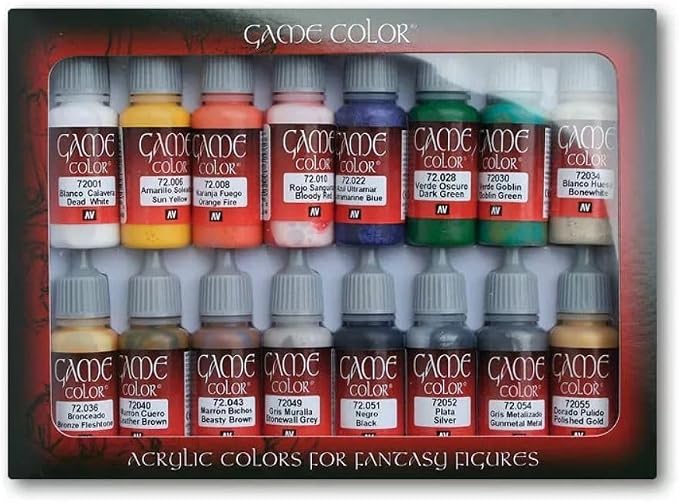 Vallejo - Game Color Introduction Set | Starter Set for Fantasy and Wargame Figures | 16 Bottles x 18 ml (0.60 fl.oz.)