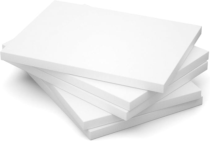 GOTIDEAL Stretched Canvas, 16x20 Inch Set of 5, Primed White | 100% Cotton Artist Canvas Boards for Painting, Acrylic Pouring, Oil Paint Dry & Wet Art Media