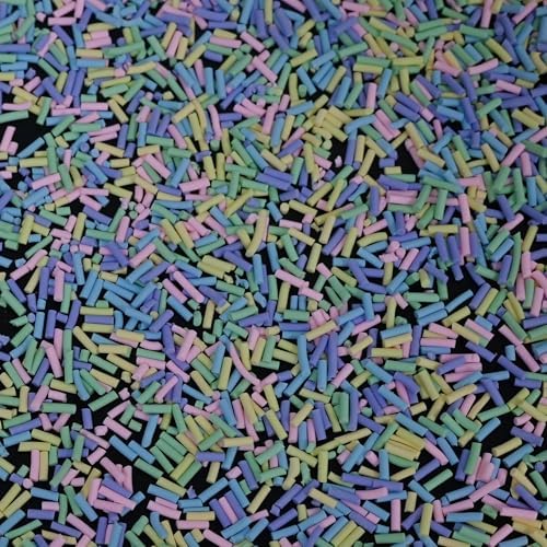 LIKETURE Fake Sprinkles 110G Non-edible Polymer Clay Sprinkles Fake Candy Sprinkles Slime Sprinkles Faux Sprinkles for Resin Slime Add Ins Plastic Sprinkle Nail Art Shaker Card Filler (Light Yellow)