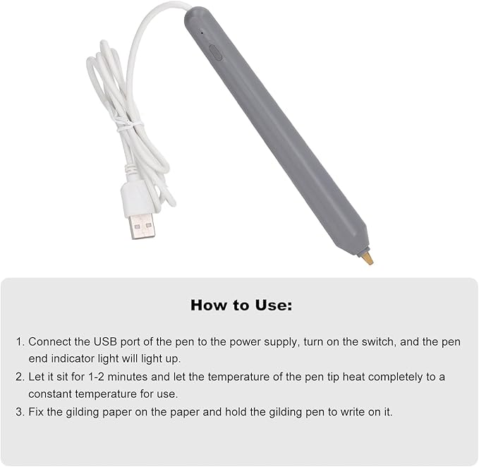 Sanpyl Hot Foil Pen, USB Heat Foil Stamping Embossing Pen, for Card Making Craft Scrapbooking
