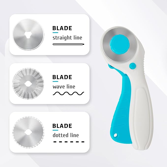 MANUFORE Professional Sewing Scissors Set: Big and Small Scissors, Rotary Cutter with 3pcs Extra Blades for Cutting Fabric