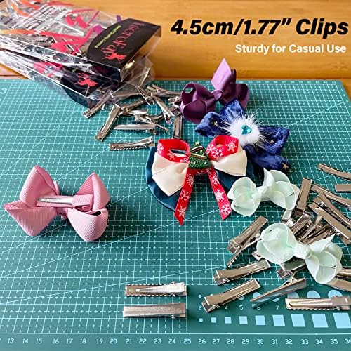 TseroFay Metal Plain Small Alligator Clips for Bows Crafts DIY Silver Bulk