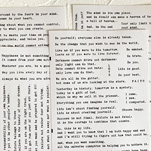 4 Sheets Inspirational Quotes Motivational Scripts Planner Stickers Vintage Typewriter Sayings Letters Aesthetic Journal Diary Scrapbook Art Crafts Accessories Stickers