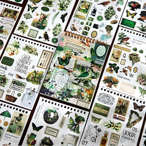 900+ Pieces Vintage Stickers for Scrapbooking, 50 Sheets Precut Washi Stickers Book for Scrapbooking, Scrap Book for Junk Journal Supplies DIY Crafts, Collage, Photo Album