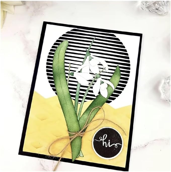 Scrapbooking Die-Cuts, Happy Birthday Ballon Metal Cutting Dies for Card Making, Paper Craft Punch Template, Background Embossing Stencils, DIY Album Décor(Circular Striped-10x10cm)