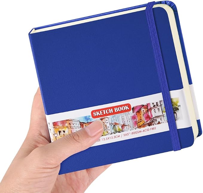 5x5 Pocket Sketch Book,80gsm Hardcover Art Sketchbook for Drawing Journal