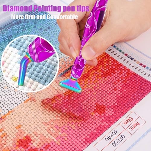 Diamond Painting Pens, “Classic Wax Stylus” Diamond Art Pen, Gem Painting Tools Accessories, Gem Art Pen with Metal Tips for 5D Craft Nail