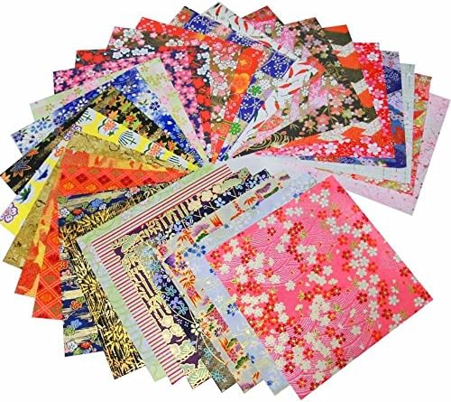 Yuzen Washi Paper 5.5" x 5.5", Japanese Chiyogami Washi Paper 30 Sheets