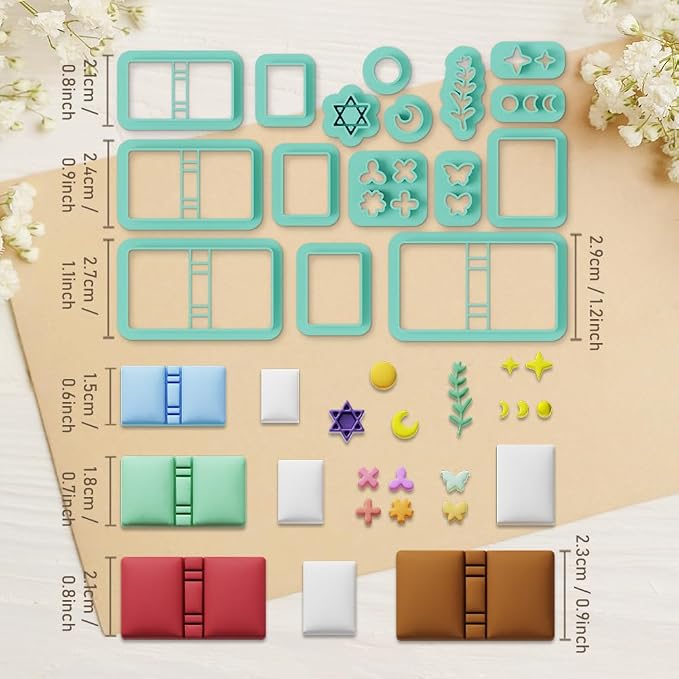 ORIGACH 16 Pcs Book Theme Polymer Clay Cutters Set
