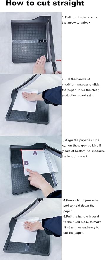 Amazon Basics Paper Trimmer Cutter for Office and Crafts, Heavy-Duty, Portable Guillotine Paper Cutter, 15-Inch, 10-Sheet Cardstock for Photos