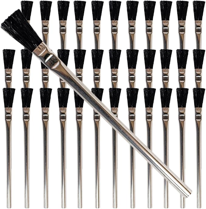 Pro Grade Acid Brushes, 3/8 Inch Flux Brush for Glue & Grease, 36 Count | Soldering, plumbing & welding | Epoxy, resin & adhesives | Boar hair bristles, metal ferrule | Jewelry & crafts