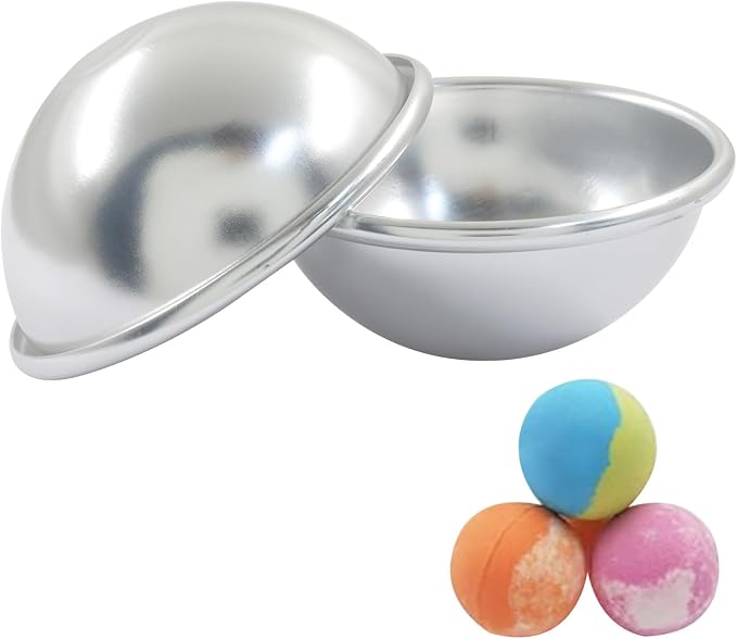 Hitefu 12 Pcs 2.6 Inch(6.5cm), Metal Bath Bomb Molds