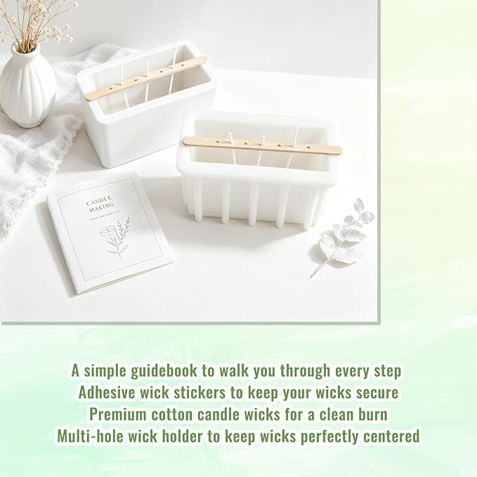 Ksedcon Electric Wax Melting Pot for Candle Making with Pouring Spout | Wax Melter Pot Kit Included Thermomelter Wicks, Wick Stickers, Centering Device, Stirring Spoon