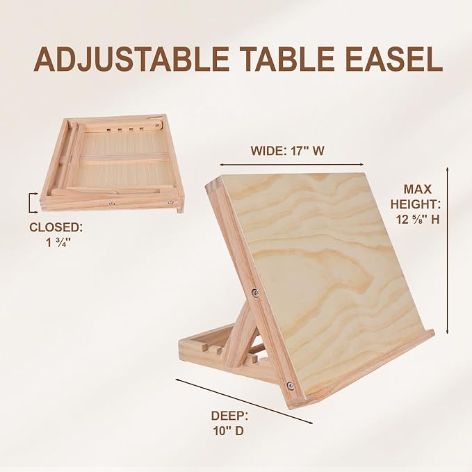 Tabletop Easel 17 X 12.6 Art Easel for Painting | Desktop Easel for Canvas Painting Sketching Display