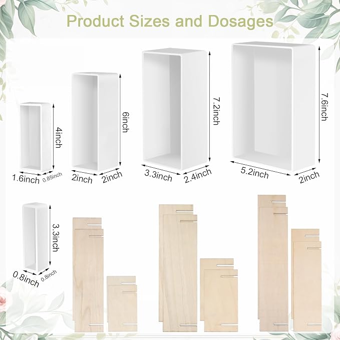 Large Epoxy Resin Molds, 5 PCS Rectangle Silicone Molds for Resin | Epoxy Molds with Wooden Support, Casting Molds for Preserving Flowers, Decoration