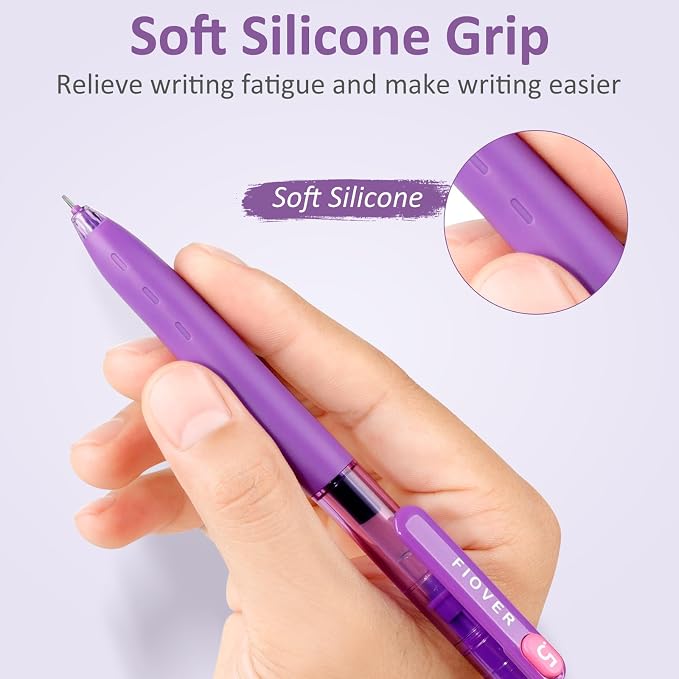 FIOVER Colored Gel Pens, 0.5mm Fine Point Smooth Writing Colorful Pens