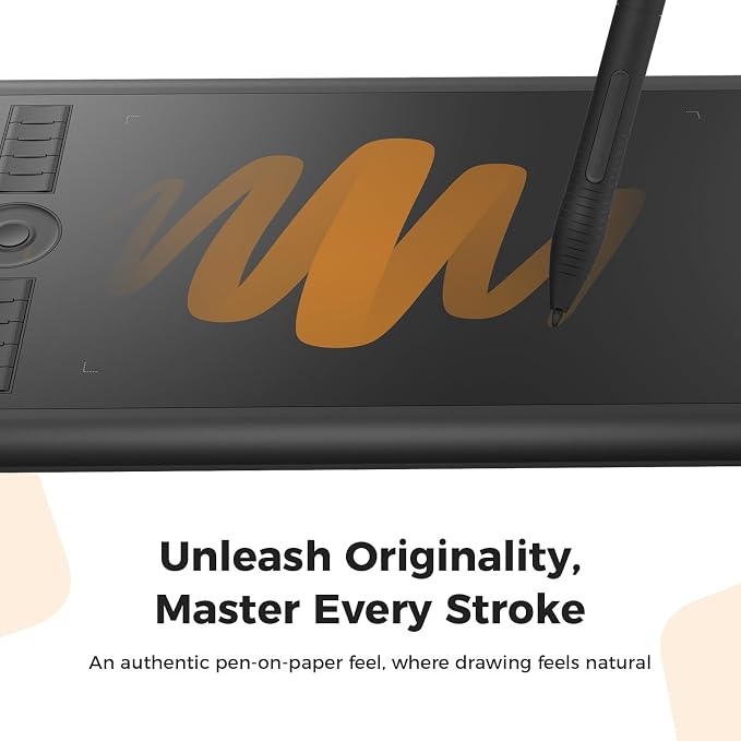 GAOMON M10K Drawing Tablet, 10x6 with Touch Ring, 10 Keys & 8192 Pressure