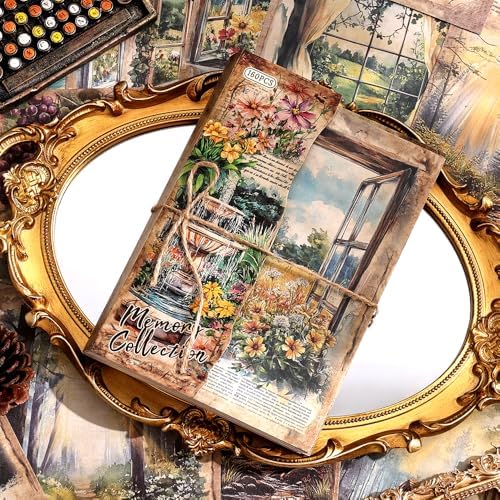 icceemee 160 Sheets Vintage Retro Scrapbook Paper, Junk Journaling Supplies Kit for Bullet Journals, Collage Art, Poster & Room Decor, Card Making, Gift Wrapping