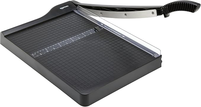 Amazon Basics Paper Trimmer Cutter for Office and Crafts, Heavy-Duty, Portable Guillotine Paper Cutter, 15-Inch, 10-Sheet Cardstock for Photos