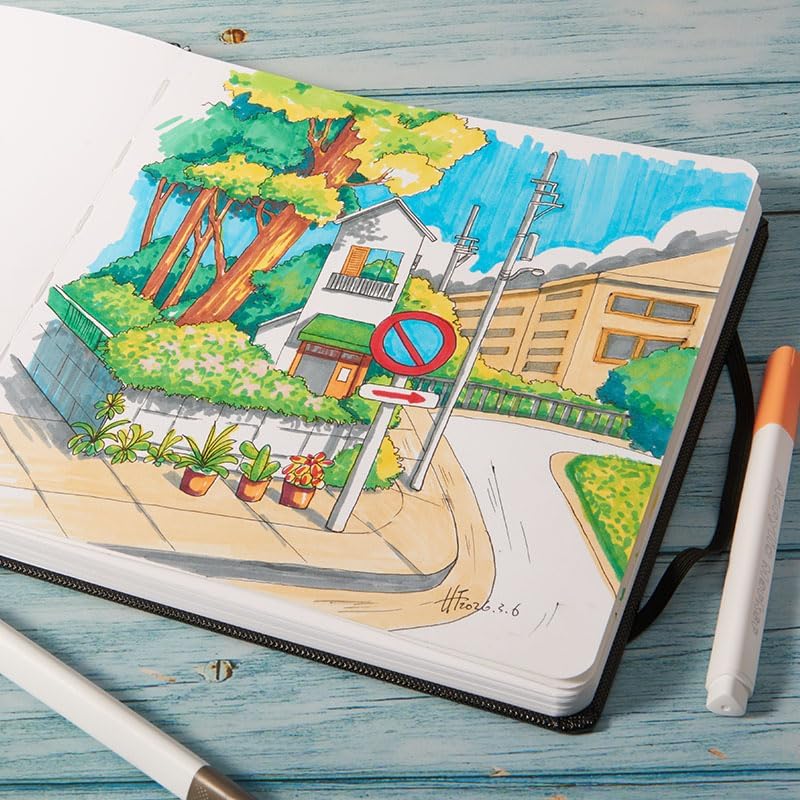 SEMLEART Marker Paper Pad, 34 Sheets, 8x8 inch|190lb (280gsm)