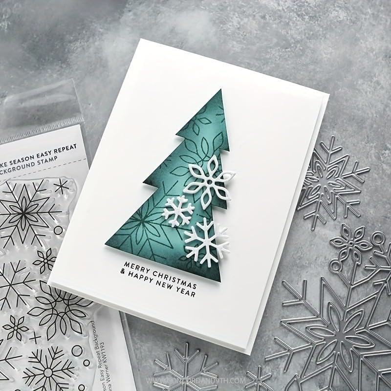 Lapoo Christmas Metal Cutting Die for Scrapbooking, 3D Backgrounds Frame Cutting Dies DIY Album Card Making Decor Paper Metal Die Cuts Party Wedding Decorations (Snowflake 7.2 x 4.8 in)