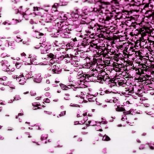 Crushed Glass Irregular Metallic Chips Sprinkles Glitter Light Purple 100g 2-4mm for Nail Arts Craft DIY Vase Filler Epoxy Resin Mold Scrapbooking Jewelry Making Decoration (Light Purple, 2-4mm)