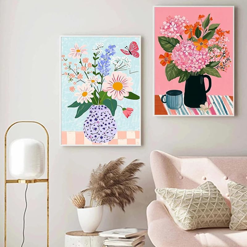 4 PC Flower Vase Diamond Art Kits for Adults, Diamond Painting Kit Adults for Beginners, Round 5D DIY Dimond art,Full Drill Painting Kit Art and Crafts for Adults Home Wall Decor【11.8x15.7inch】